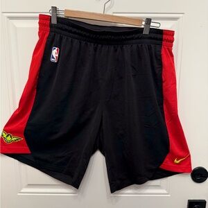 Nike Atlanta Hawks Black and Red NBA Athletic Shorts